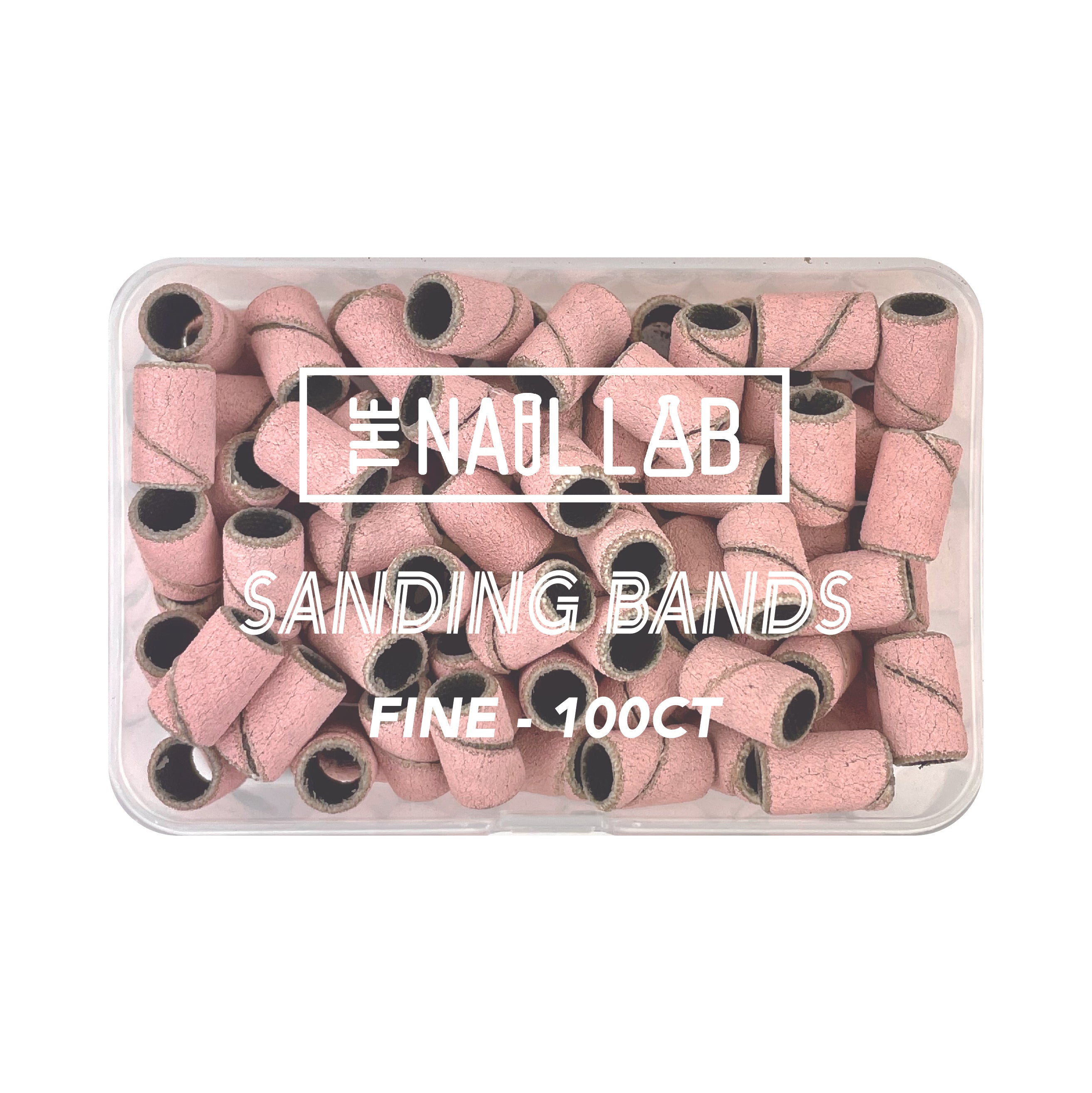 FINE PINK SANDING BANDS 100CT THE NAIL LAB