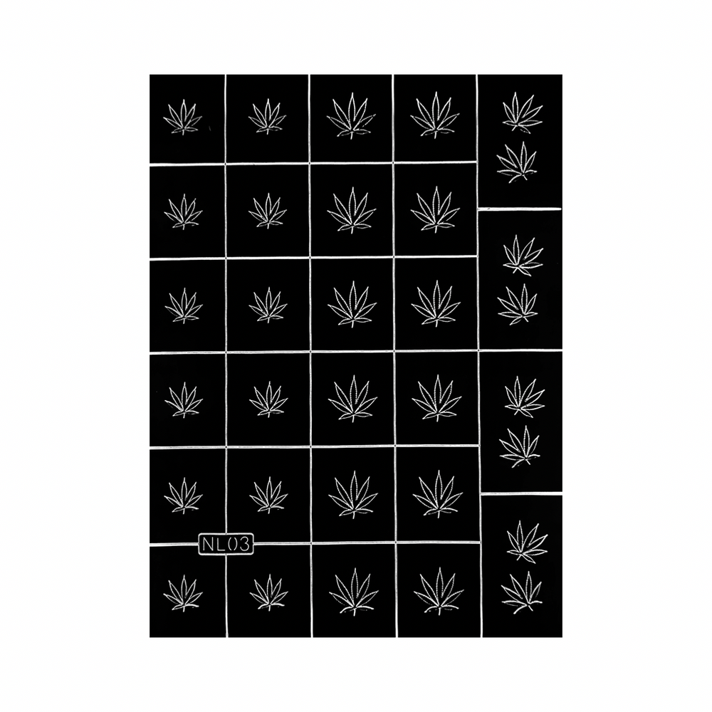 Nail Airbrush Templates BL4279 Leaves Vine, 24 Pieces, 3 Sizes 